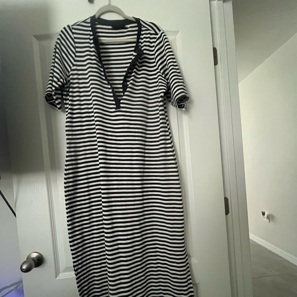 Lane Bryant black and white stripes maxi.